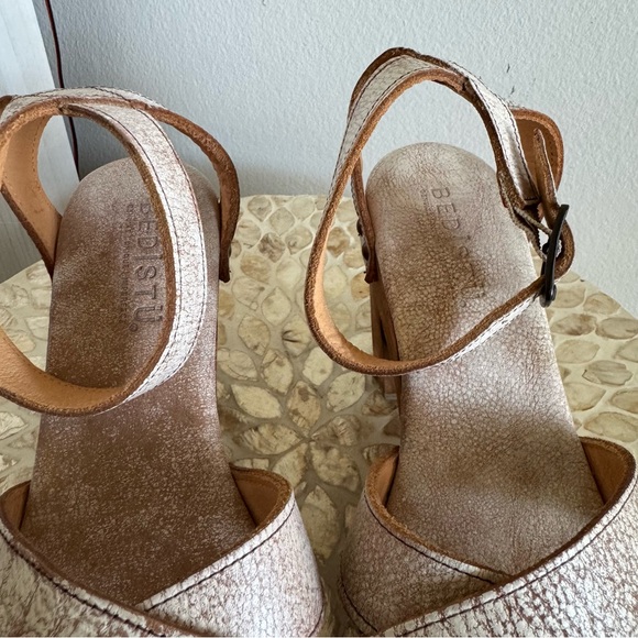 Bed Stu Kalah Leather Platform Sandals with Wooden Heel size 8.5 - Picture 5 of 12